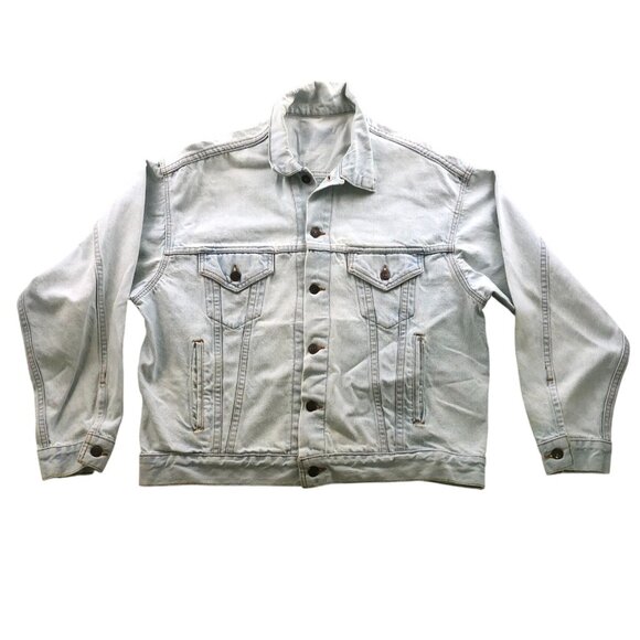 Levis Men's Jeans Jacket Large Vintage Made in the USA Light Wash - Picture 1 of 16
